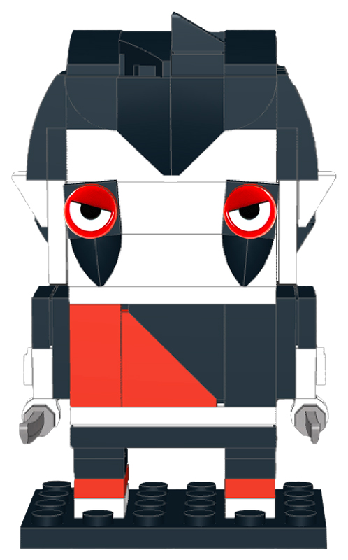 front view of Drack buildable Chibi